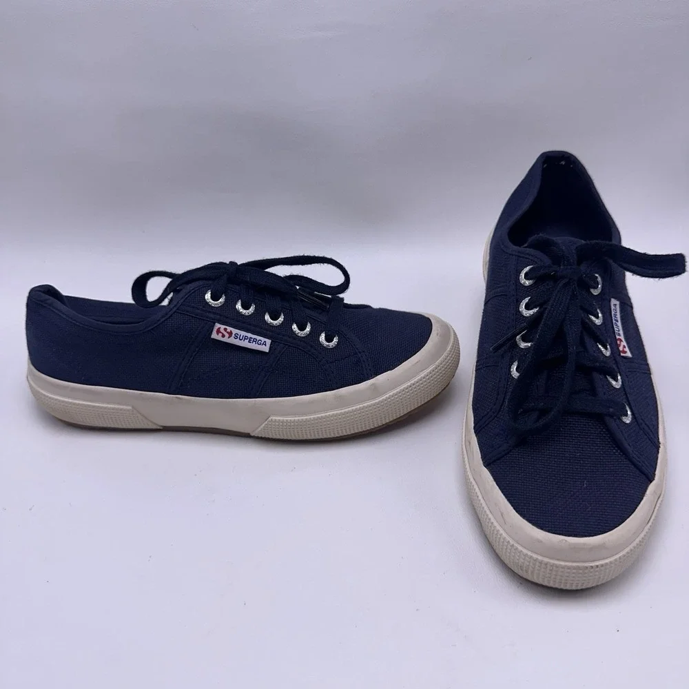 Superga 2750‎ Cotu Classic Navy Blue Canvas Sneakers Men 5.5 Women 7 EU 37.5